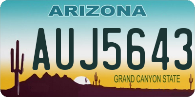 AZ license plate AUJ5643