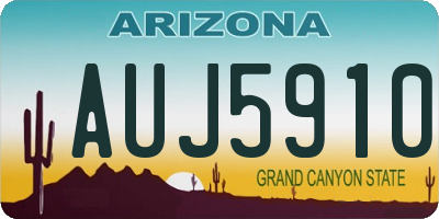 AZ license plate AUJ5910