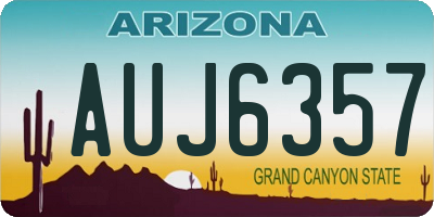 AZ license plate AUJ6357