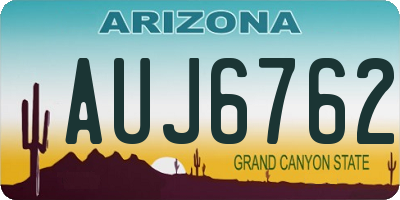 AZ license plate AUJ6762