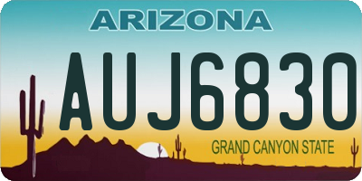 AZ license plate AUJ6830