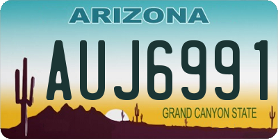 AZ license plate AUJ6991