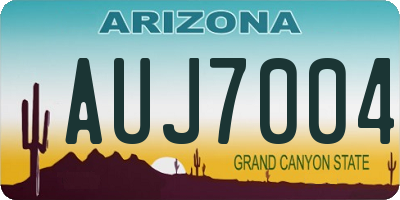 AZ license plate AUJ7004