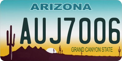 AZ license plate AUJ7006