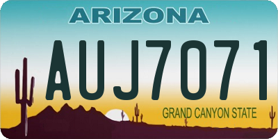 AZ license plate AUJ7071