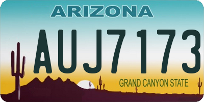AZ license plate AUJ7173