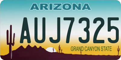 AZ license plate AUJ7325