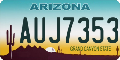 AZ license plate AUJ7353
