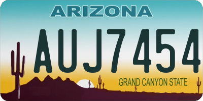 AZ license plate AUJ7454