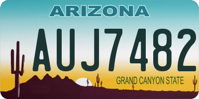 AZ license plate AUJ7482
