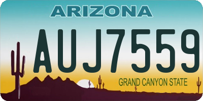 AZ license plate AUJ7559