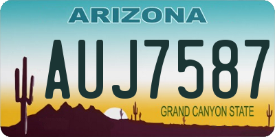 AZ license plate AUJ7587