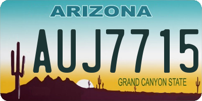 AZ license plate AUJ7715