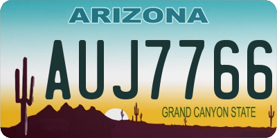 AZ license plate AUJ7766