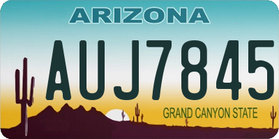 AZ license plate AUJ7845