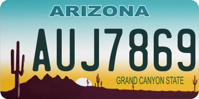 AZ license plate AUJ7869