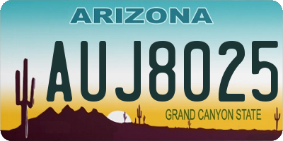 AZ license plate AUJ8025