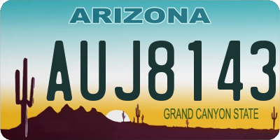 AZ license plate AUJ8143