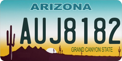 AZ license plate AUJ8182