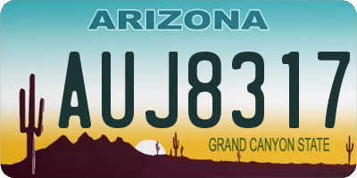 AZ license plate AUJ8317