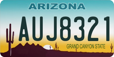 AZ license plate AUJ8321