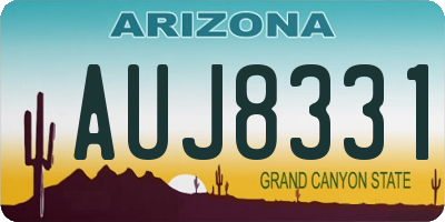 AZ license plate AUJ8331