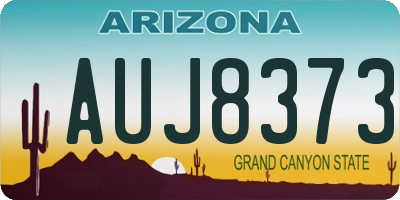 AZ license plate AUJ8373