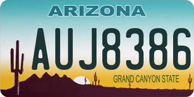 AZ license plate AUJ8386