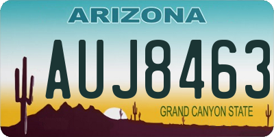 AZ license plate AUJ8463