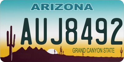 AZ license plate AUJ8492