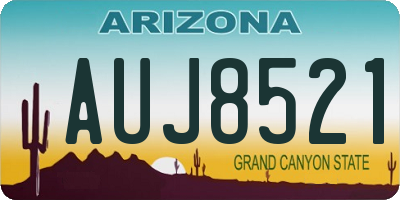 AZ license plate AUJ8521