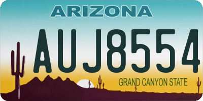 AZ license plate AUJ8554