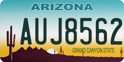 AZ license plate AUJ8562
