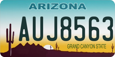 AZ license plate AUJ8563