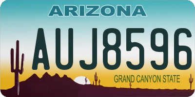 AZ license plate AUJ8596