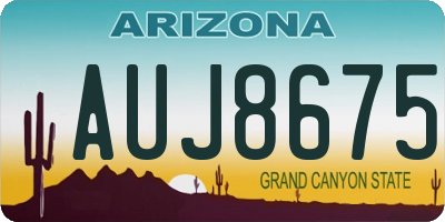 AZ license plate AUJ8675