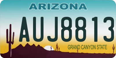 AZ license plate AUJ8813