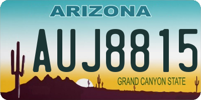 AZ license plate AUJ8815