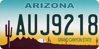 AZ license plate AUJ9218