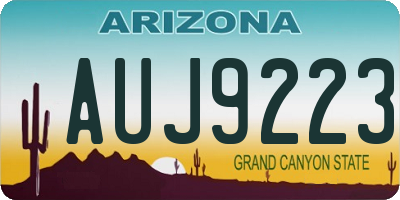 AZ license plate AUJ9223