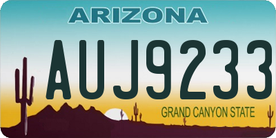 AZ license plate AUJ9233