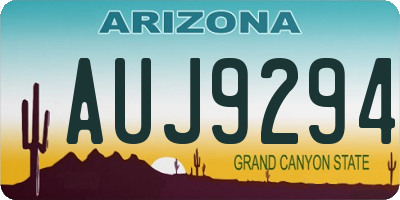AZ license plate AUJ9294