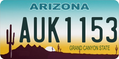 AZ license plate AUK1153