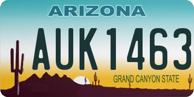AZ license plate AUK1463