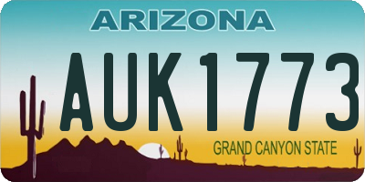 AZ license plate AUK1773