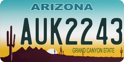 AZ license plate AUK2243