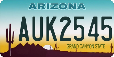 AZ license plate AUK2545