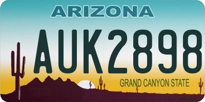 AZ license plate AUK2898