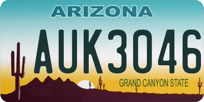 AZ license plate AUK3046