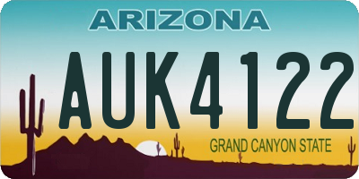 AZ license plate AUK4122